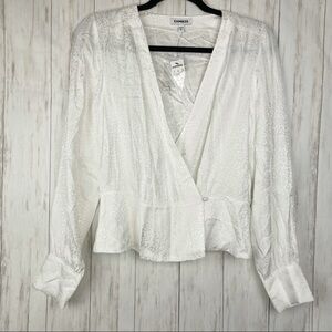 Express NWT white cream leopard blouse small